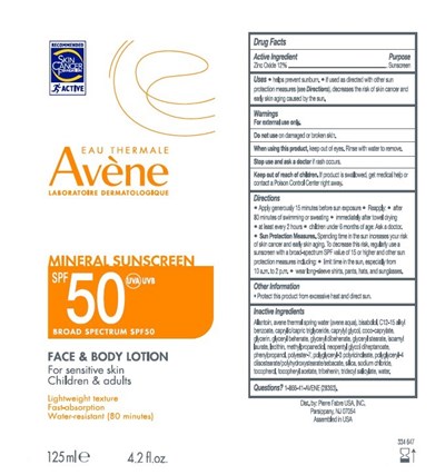 Avene Face Body Lotion (Av Mineral Sunscreen Spf 50 Face Body Lotion   125ml   Secondary Packaging   No Upc)